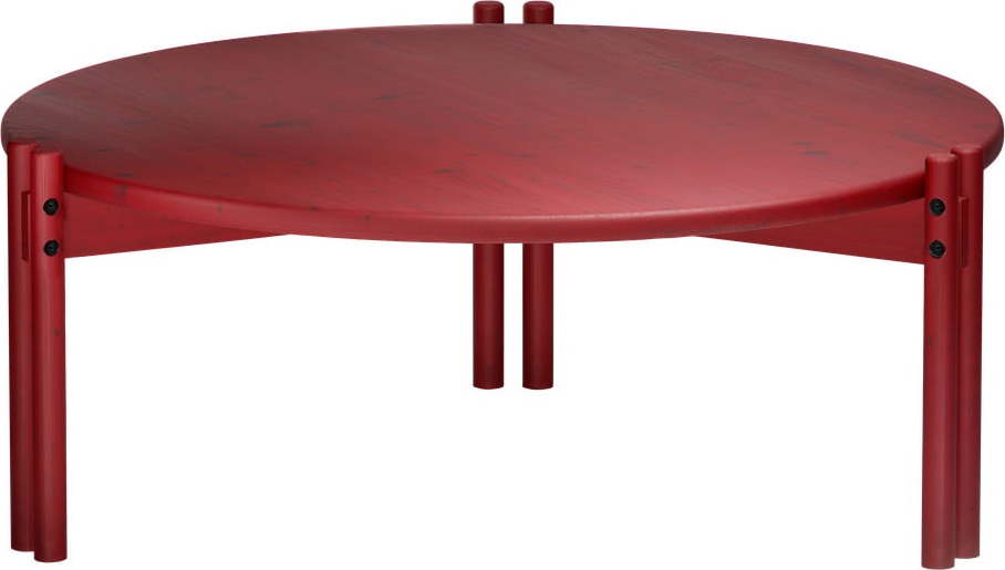 Červený kulatý konferenční stolek z borovicového dřeva ø 80 cm Sticks – Karup Design Karup Design