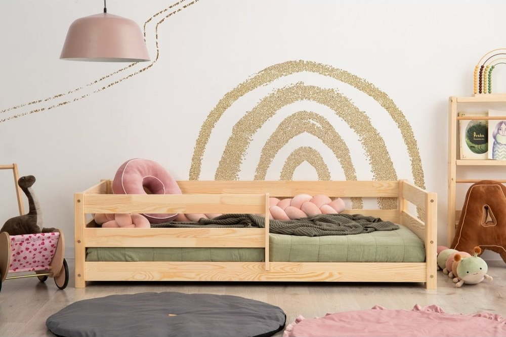 Dětská postel z borovicového dřeva v přírodní barvě 90x140 cm Mila CPD – Adeko Adeko