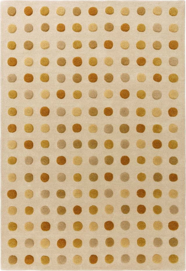 Žlutý ručně tkaný vlněný koberec 160x230 cm Dotty – Asiatic Carpets Asiatic Carpets